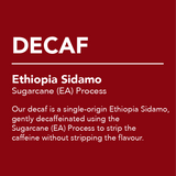 Ever Coffee Ethiopia Sidamo decaf pack label